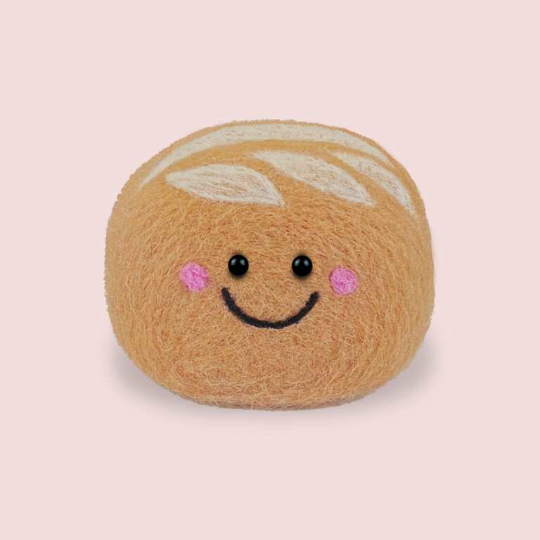 Finished Sourdough needle felting project from Feltie Kits beginner tutorial